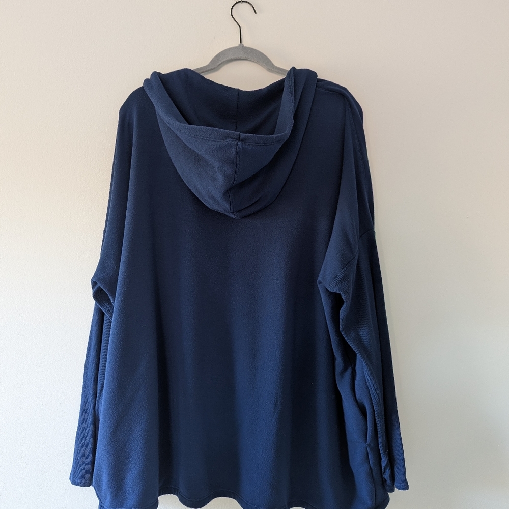 Athleta Purana Wrap Sweatshirt Enchanted Blue Plush Nirvana Soft Cozy - Picture 5 of 11